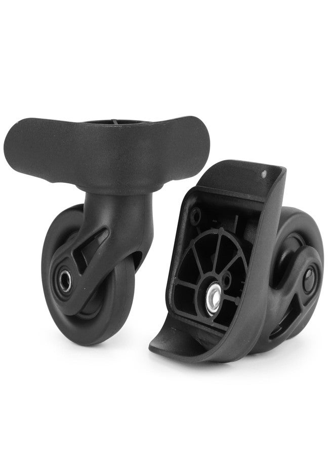 Zoofen Luggage Wheels Replacement Black Suitcase Wheels Replacement Suitcase Caster Wheels with 2 Screw Holes(Z-237) - Image 1